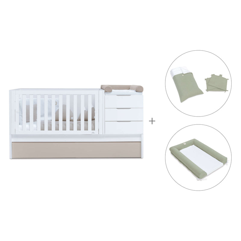 Cuna convertible 70x140 cm blanca/beige · Sero More K546-M7753