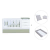 Cuna convertible 70x140 cm blanca/verde-oliva · Sero More K546-M7756