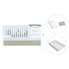 Cuna convertible 70x140 cm blanca/verde-oliva · Sero More K546-M7756