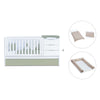 Cuna convertible 70x140 cm blanca/verde-oliva · Sero More K546-M7756