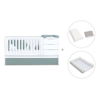 Cuna convertible 70x140 cm blanca/eucalipto · Sero More Eucalyptus K546-M7757