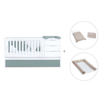 Cuna convertible 70x140 cm blanca/eucalipto · Sero More Eucalyptus K546-M7757