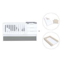 Cuna convertible 70x140 cm blanca/antracita · Sero More Antracita K546-M7758