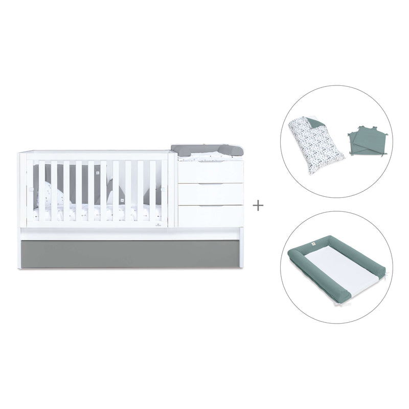 Cuna convertible 70x140 cm blanca/antracita · Sero More Antracita K546-M7758