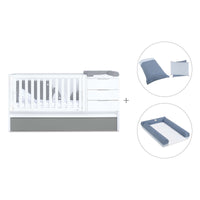 Cuna convertible 70x140 cm blanca/antracita · Sero More Antracita K546-M7758