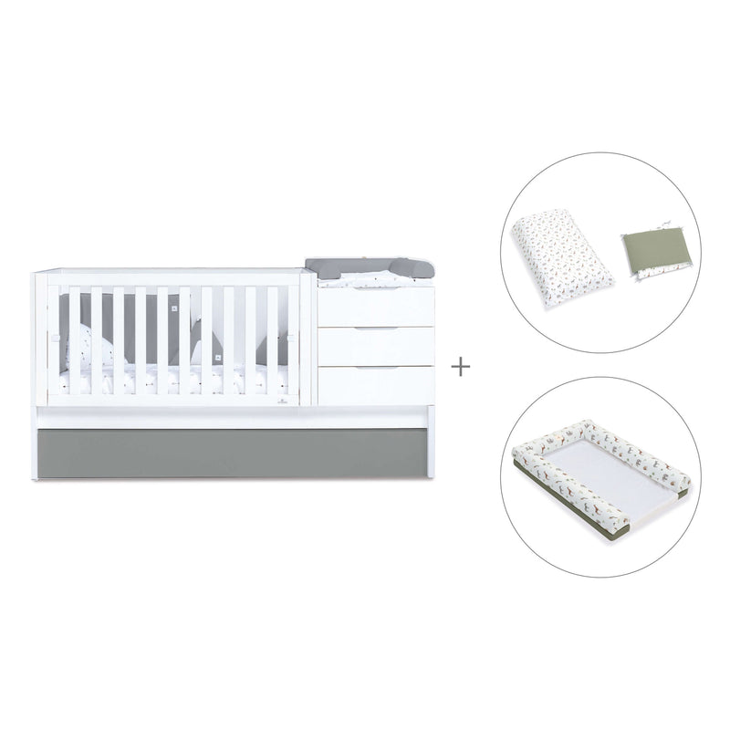 Cuna convertible 70x140 cm blanca/antracita · Sero More Antracita K546-M7758