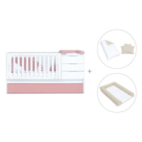 Cuna convertible 70x140 cm blanca/rosa · Sero More Quarzo K546-M7759