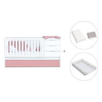 Cuna convertible 70x140 cm blanca/rosa · Sero More Quarzo K546-M7759