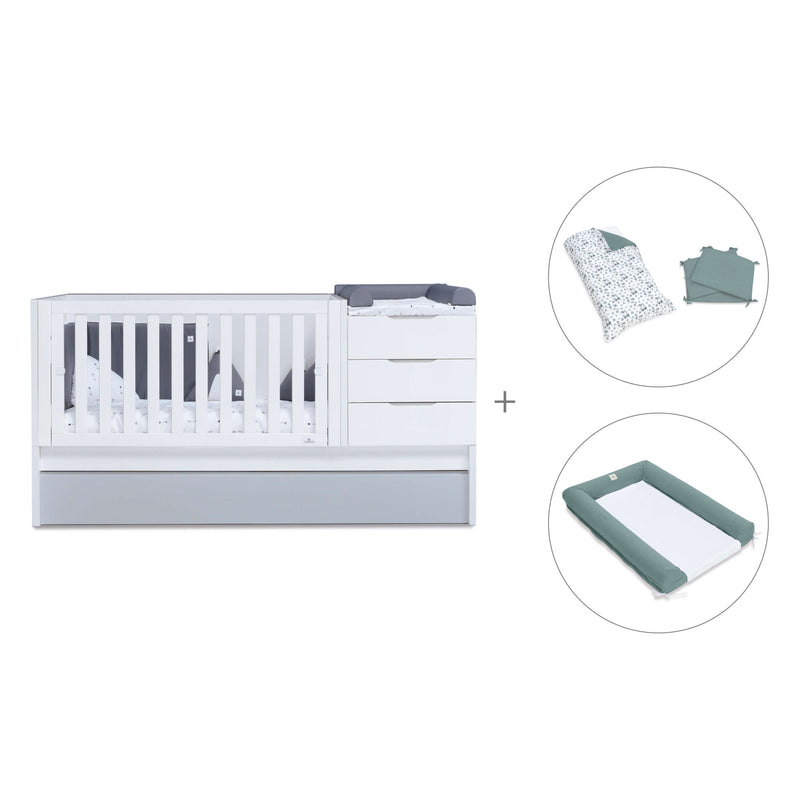 Cuna convertible 70x140 cm blanca/gris · Sero More K546-M7778