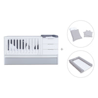 Cuna convertible 70x140 cm blanca/gris · Sero More K546-M7778