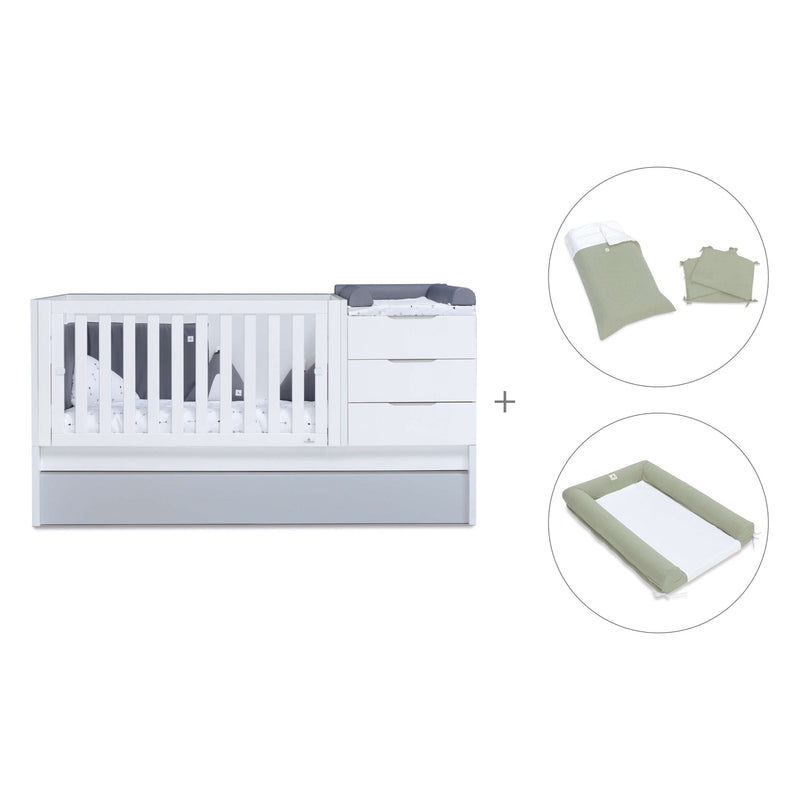Cuna convertible 70x140 cm blanca/gris · Sero More K546-M7778