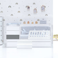 Cuna convertible 70x140 cm blanca/antracita · Sero Kubo Antracita K551-M7758