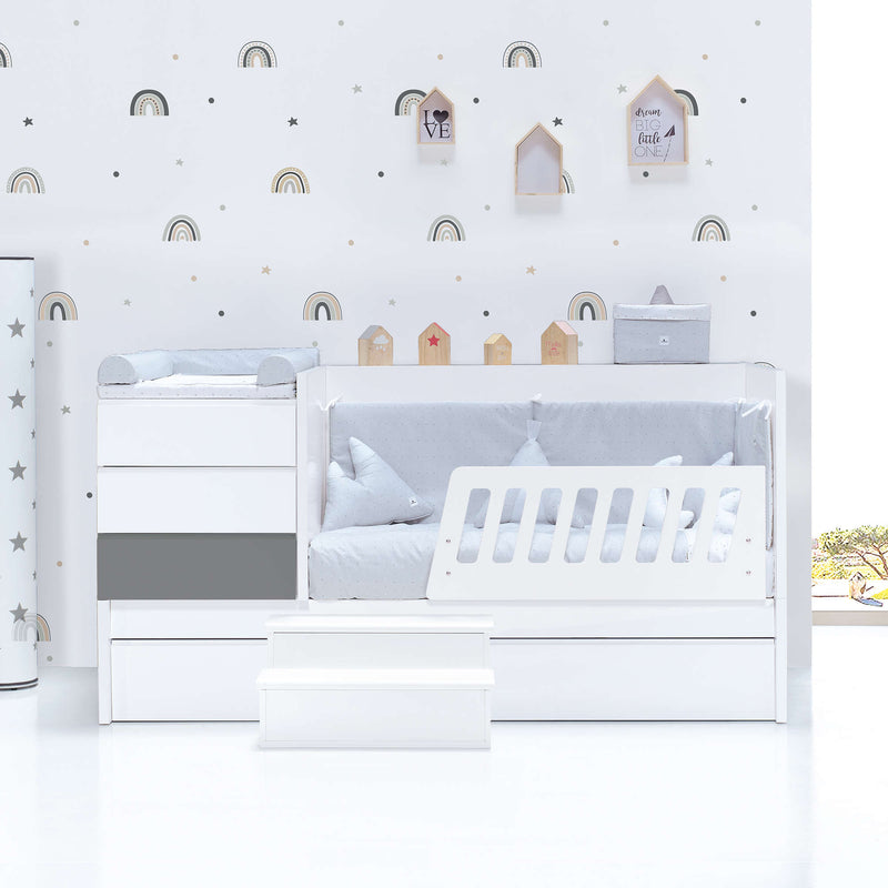 Cuna convertible 70x140 cm blanca/antracita · Sero Kubo Antracita K551-M7758