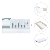 Cuna convertible 70x140 cm blanca/eucalipto · Sero Kubo Eucalyptus K551-M7757