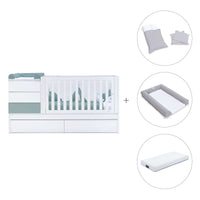 Cuna convertible 70x140 cm blanca/eucalipto · Sero Kubo Eucalyptus K551-M7757