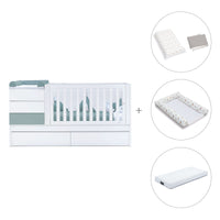 Cuna convertible 70x140 cm blanca/eucalipto · Sero Kubo Eucalyptus K551-M7757