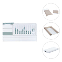 Cuna convertible 70x140 cm blanca/eucalipto · Sero Kubo Eucalyptus K551-M7757