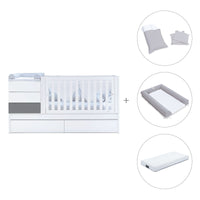 Cuna convertible 70x140 cm blanca/antracita · Sero Kubo Antracita K551-M7758