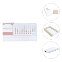 Cuna convertible 70x140 cm blanca/rosa · Sero Kubo Quarzo K551-M7759