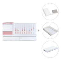 Cuna convertible 70x140 cm blanca/rosa · Sero Kubo Quarzo K551-M7759