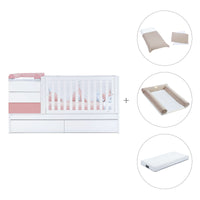 Cuna convertible 70x140 cm blanca/rosa · Sero Kubo Quarzo K551-M7759