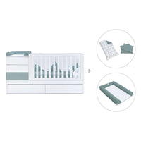 Cuna convertible 70x140 cm blanca/eucalipto · Sero Kubo Eucalyptus K551-M7757