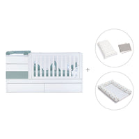 Cuna convertible 70x140 cm blanca/eucalipto · Sero Kubo Eucalyptus K551-M7757