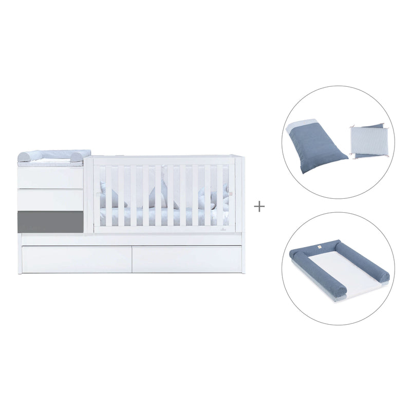 Cuna convertible 70x140 cm blanca/antracita · Sero Kubo Antracita K551-M7758