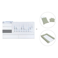 Cuna convertible 70x140 cm blanca/antracita · Sero Kubo Antracita K551-M7758