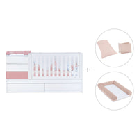 Cuna convertible 70x140 cm blanca/rosa · Sero Kubo Quarzo K551-M7759