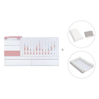 Cuna convertible 70x140 cm blanca/rosa · Sero Kubo Quarzo K551-M7759