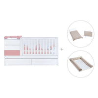 Cuna convertible 70x140 cm blanca/rosa · Sero Kubo Quarzo K551-M7759