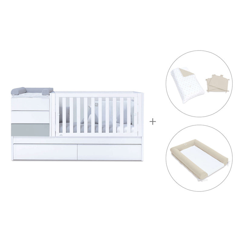 Cuna convertible 70x140 cm gris · Sero Kubo K551-M7778