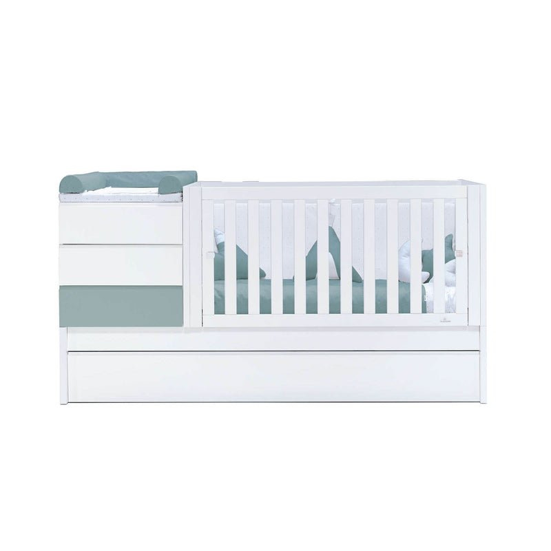 Cuna convertible 70x140 cm blanca/eucalipto · Sero Kubo Eucalyptus K551-M7757