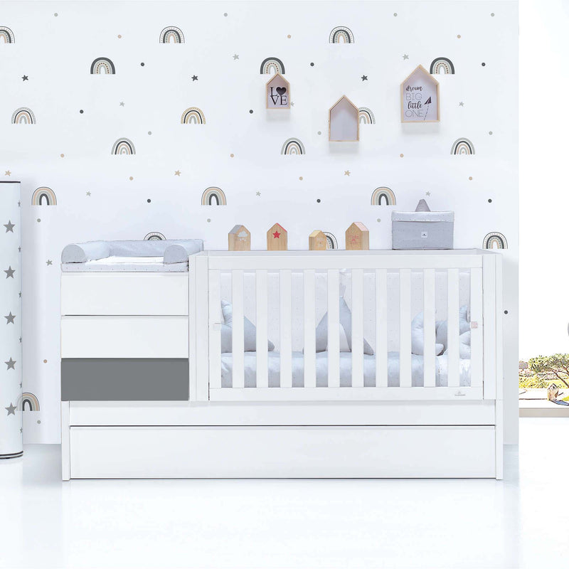 Cuna convertible 70x140 cm blanca/antracita · Sero Kubo Antracita K551-M7758
