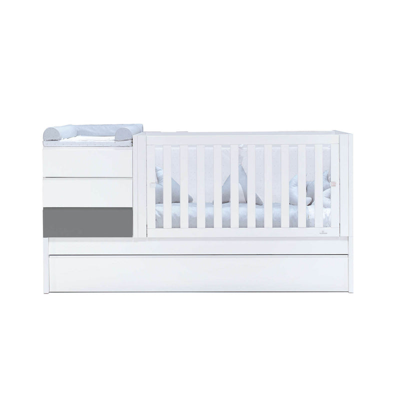 Cuna convertible 70x140 cm blanca/antracita · Sero Kubo Antracita K551-M7758