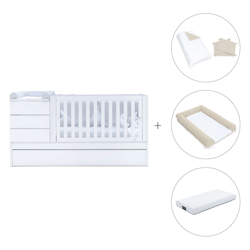 Cuna convertible 70x140 cm blanca · Sero Kubo K551-M7700