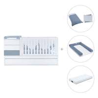 Cuna convertible 70x140 cm blanca/azul · Sero Kubo Blu Denim K551-M7741