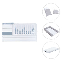 Cuna convertible 70x140 cm blanca/azul · Sero Kubo Blu Denim K551-M7741