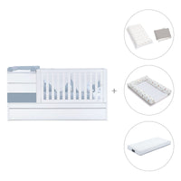 Cuna convertible 70x140 cm blanca/azul · Sero Kubo Blu Denim K551-M7741