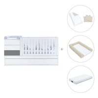 Cuna convertible 70x140 cm blanca/antracita · Sero Kubo Antracita K551-M7758