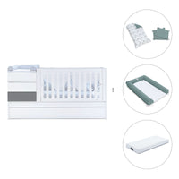 Cuna convertible 70x140 cm blanca/antracita · Sero Kubo Antracita K551-M7758
