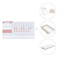 Cuna convertible 70x140 cm blanca/rosa · Sero Kubo Quarzo K551-M7759