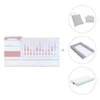 Cuna convertible 70x140 cm blanca/rosa · Sero Kubo Quarzo K551-M7759