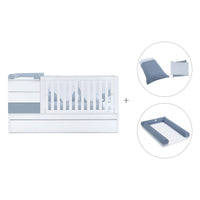 Cuna convertible 70x140 cm blanca/azul · Sero Kubo Blu Denim K551-M7741