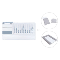 Cuna convertible 70x140 cm blanca/azul · Sero Kubo Blu Denim K551-M7741