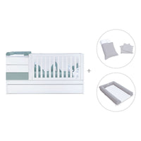 Cuna convertible 70x140 cm blanca/eucalipto · Sero Kubo Eucalyptus K551-M7757