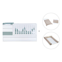 Cuna convertible 70x140 cm blanca/eucalipto · Sero Kubo Eucalyptus K551-M7757