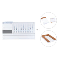 Cuna convertible 70x140 cm blanca/antracita · Sero Kubo Antracita K551-M7758