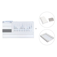 Cuna convertible 70x140 cm blanca/antracita · Sero Kubo Antracita K551-M7758